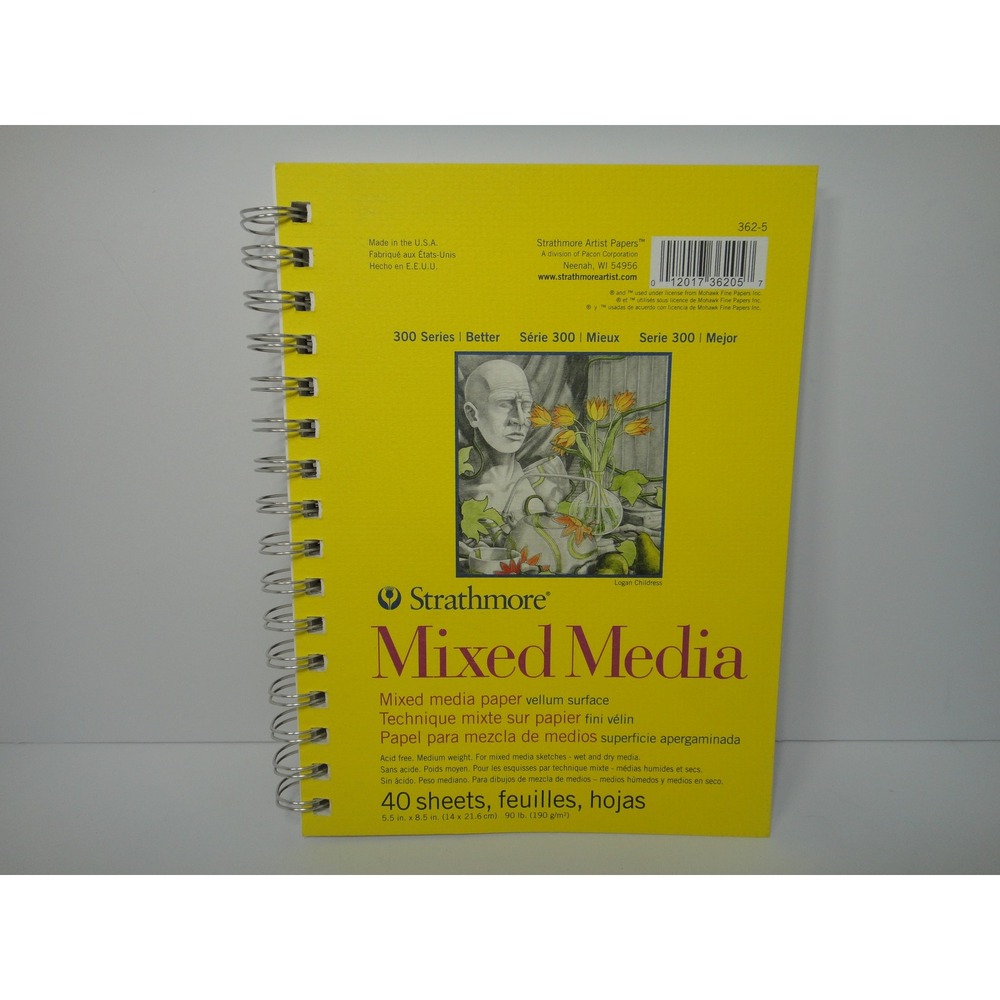 Strathmore 300 Series Mixed Media Pad 5.5x8.5 40 Sheets 90lb Vellum 362-5 NEW